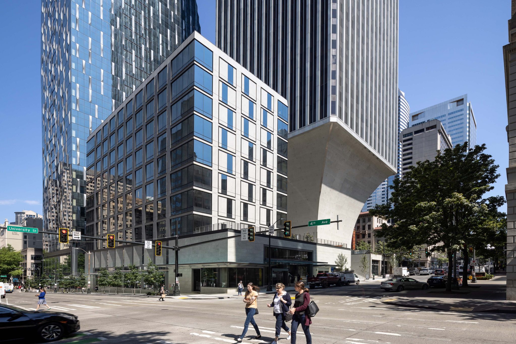 400 University office building exterior, downtown Seattle