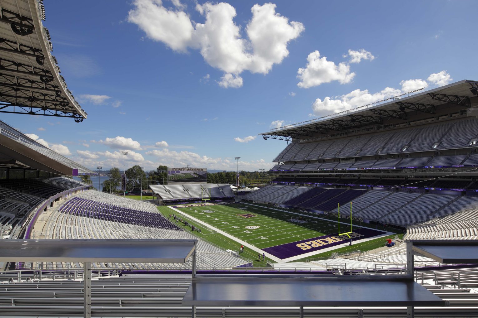 University of Washington Husky Stadium aerial view, Seattle